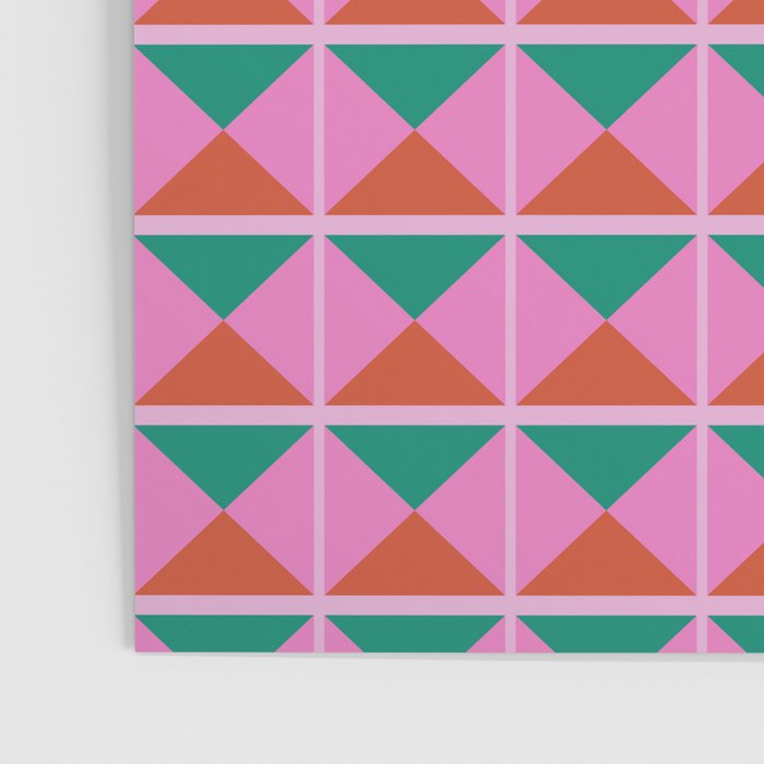 Retro Christmas Triangle Checkerboard Pattern Poster Gallery Image 3