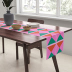 Retro Christmas Triangle Checkerboard Pattern Table Runner Gallery Image 2