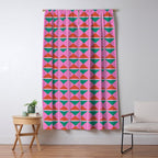 Retro Christmas Triangle Checkerboard Pattern Window Curtain Gallery Image 5