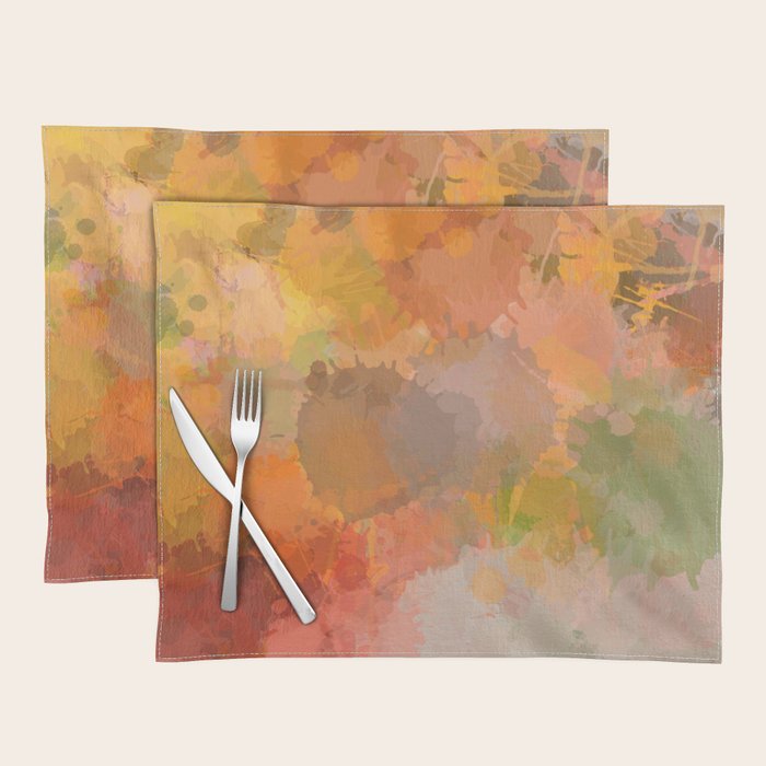 Modern contemporary Yellow Orange Abstract Placemat Gallery Image 1