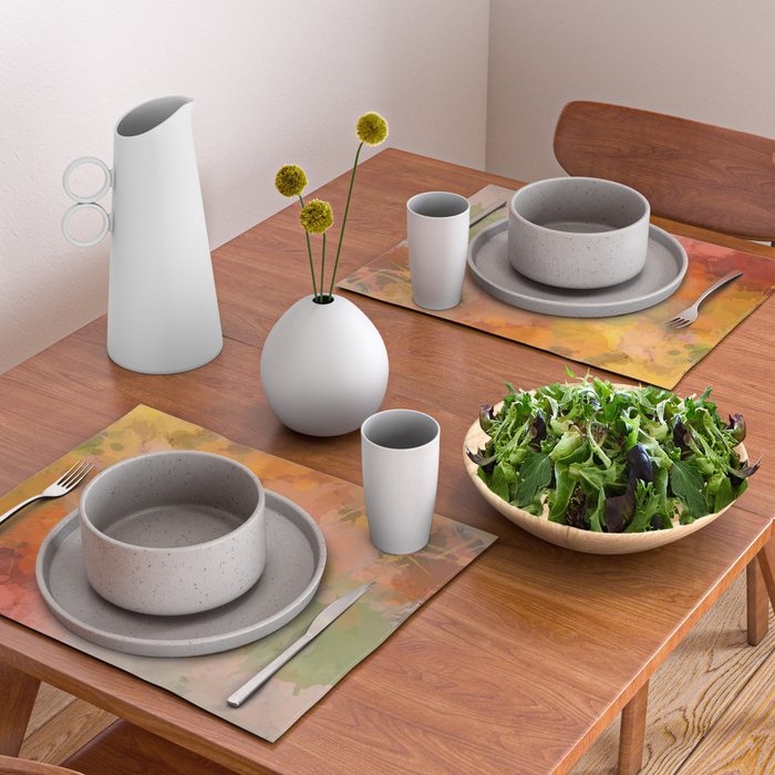 Modern contemporary Yellow Orange Abstract Placemat Gallery Image 2