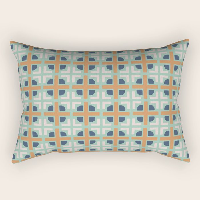 Retro Tile Rectangular Pillow Gallery Image 2