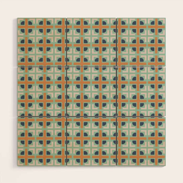 Retro Tile Wood Wall Art Gallery Image 1