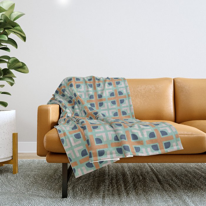 Retro Tile Throw Blanket Gallery Image 1