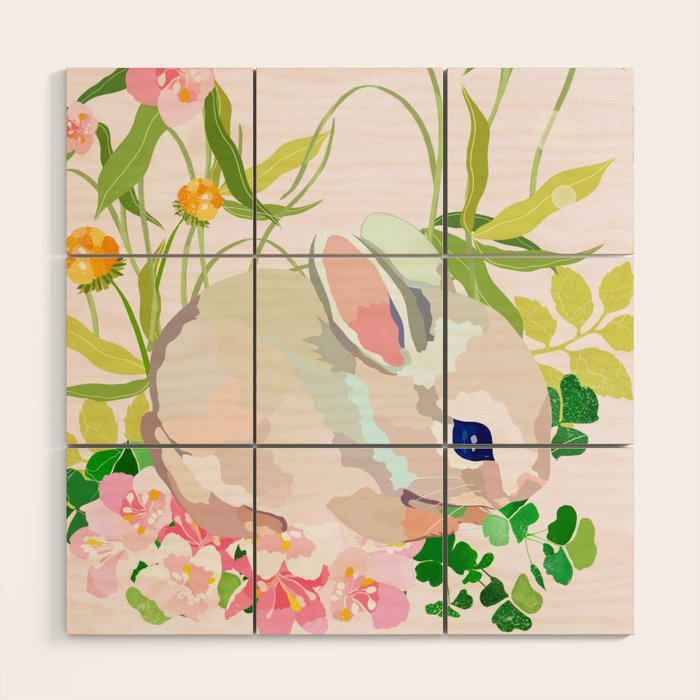 springtime bunny Wood Wall Art Gallery Image 1