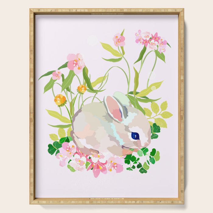 springtime bunny Serving Tray Gallery Image 1