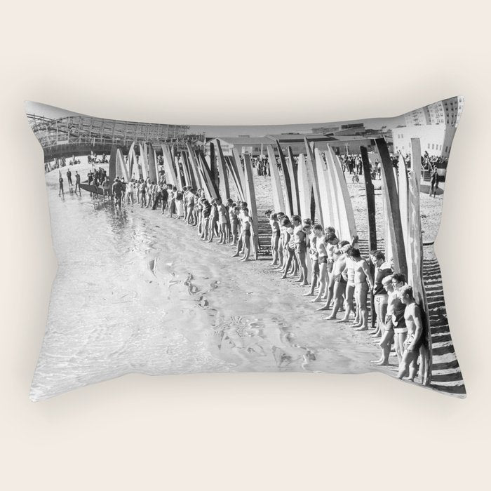 Long Beach Surf Contest 1930s Rectangular Pillow Gallery Image 2
