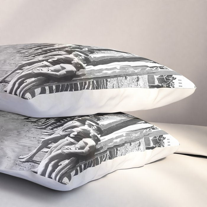 Long Beach Surf Contest 1930s Pillow Sham Gallery Image 3