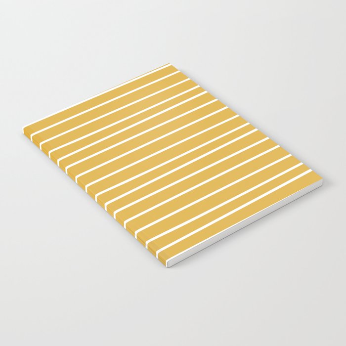 Colorful Stripes, Mustard Yellow and White, Abstract Art Notebook Gallery Image 1