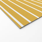 Colorful Stripes, Mustard Yellow and White, Abstract Art Welcome Mat Gallery Image 2