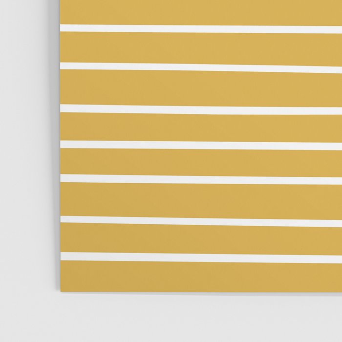 Colorful Stripes, Mustard Yellow and White, Abstract Art Poster Gallery Image 3