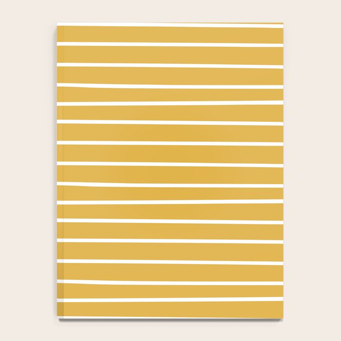 Colorful Stripes, Mustard Yellow and White, Abstract Art Notebook Gallery Image 4