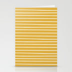 Colorful Stripes, Mustard Yellow and White, Abstract Art Stationery Card Gallery Image 2