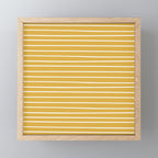 Colorful Stripes, Mustard Yellow and White, Abstract Art Mini Art Print Gallery Image 1