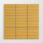 Colorful Stripes, Mustard Yellow and White, Abstract Art Wood Wall Art Gallery Image 1