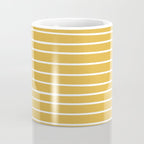 Colorful Stripes, Mustard Yellow and White, Abstract Art Coffee Mug Gallery Image 4