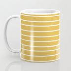 Colorful Stripes, Mustard Yellow and White, Abstract Art Coffee Mug Gallery Image 3