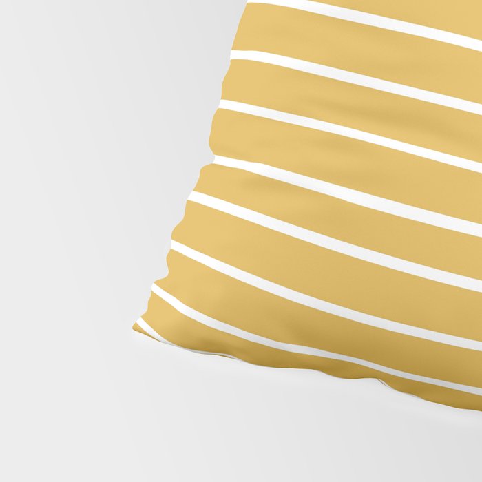 Colorful Stripes, Mustard Yellow and White, Abstract Art Pillow Sham Gallery Image 4