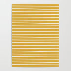 Colorful Stripes, Mustard Yellow and White, Abstract Art Poster Gallery Image 4