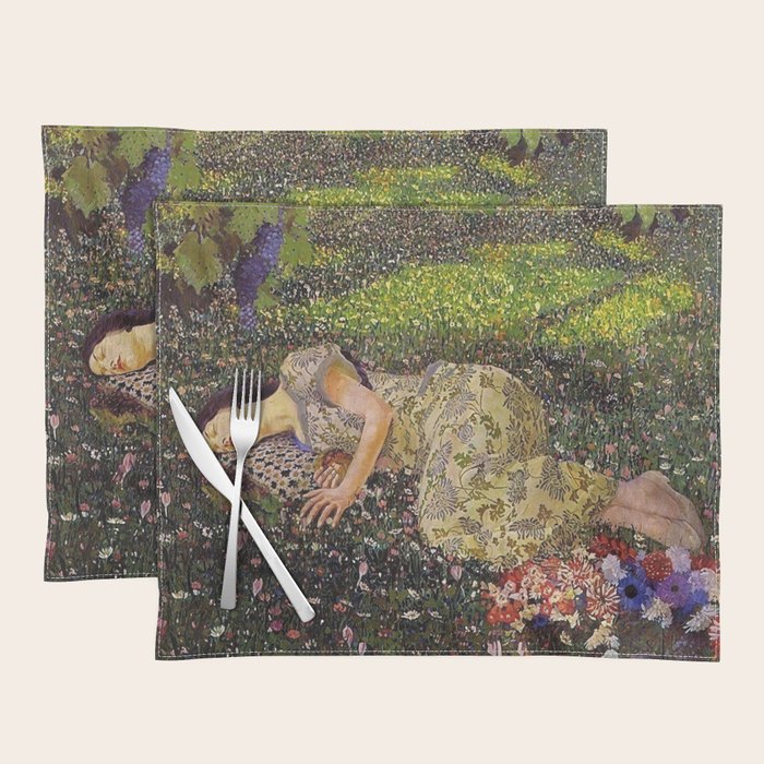Felice Casorati âIl Sogno Del Melogranoâ (The Dream of the Pomegranate), 1912 Placemat Gallery Image 1