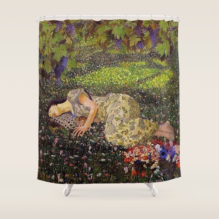 Felice Casorati âIl Sogno Del Melogranoâ (The Dream of the Pomegranate), 1912 Shower Curtain Gallery Image 1