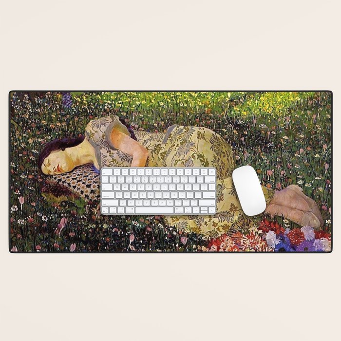 Felice Casorati âIl Sogno Del Melogranoâ (The Dream of the Pomegranate), 1912 Desk Mat Gallery Image 1