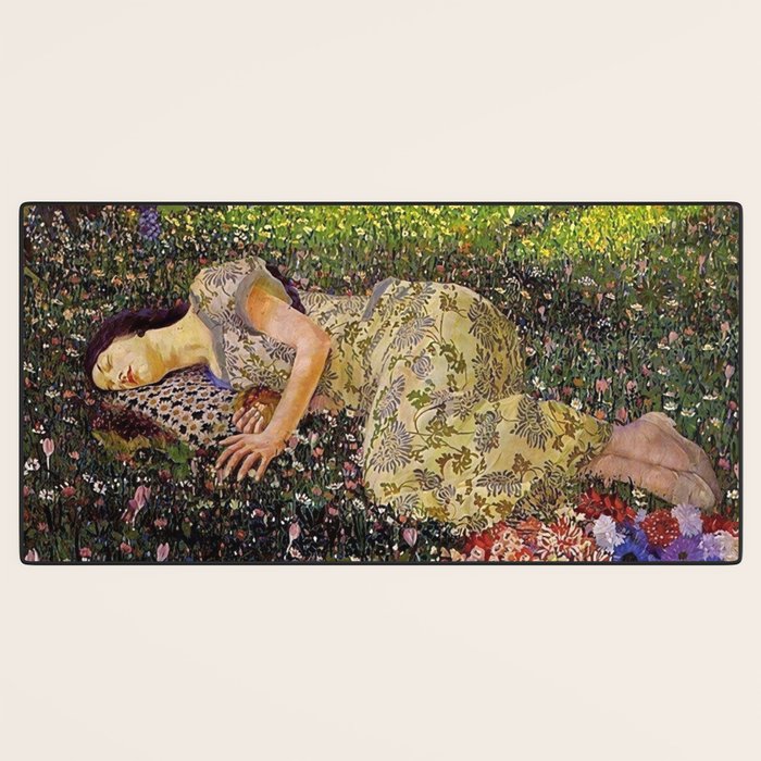 Felice Casorati âIl Sogno Del Melogranoâ (The Dream of the Pomegranate), 1912 Desk Mat Gallery Image 3