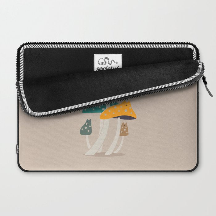 Cat and Plant 47: Mushroom Cats Laptop Sleeve Gallery Image 2