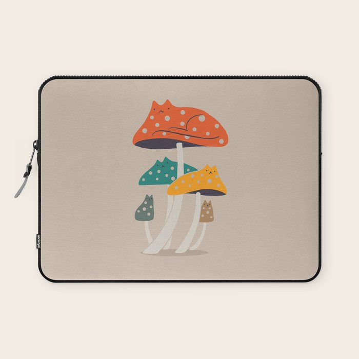 Cat and Plant 47: Mushroom Cats Laptop Sleeve Gallery Image 1