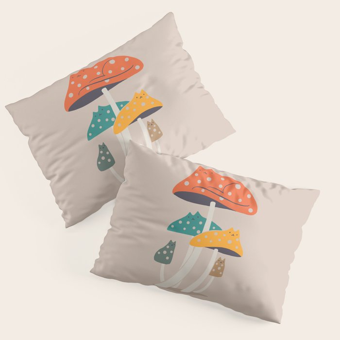 Cat and Plant 47: Mushroom Cats Pillow Sham Gallery Image 3