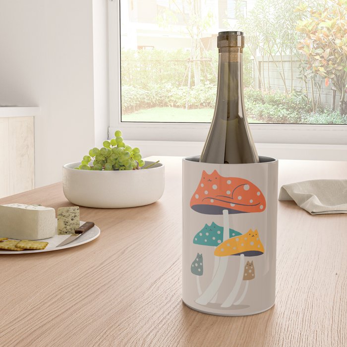 Cat and Plant 47: Mushroom Cats Wine Chiller Gallery Image 4