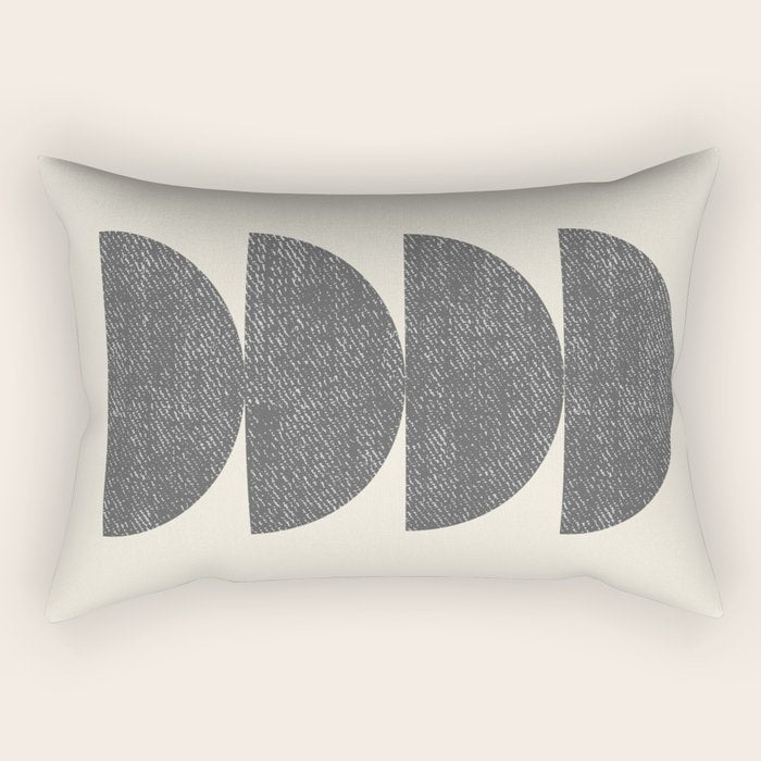 Half Circle 3 - Grey Rectangular Pillow Gallery Image 1