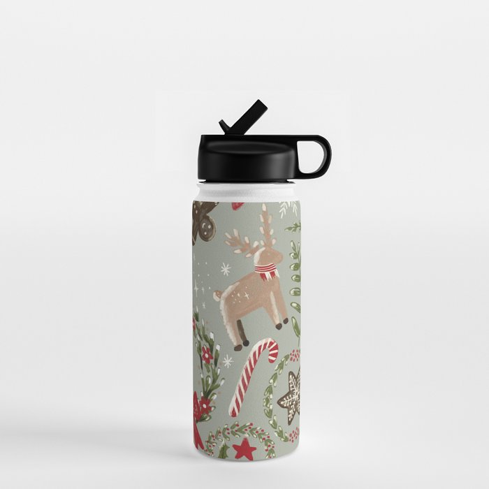 Magical Christmas - Sage Green Water Bottle Gallery Image 1