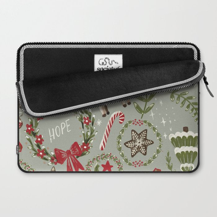 Magical Christmas - Sage Green Laptop Sleeve Gallery Image 2