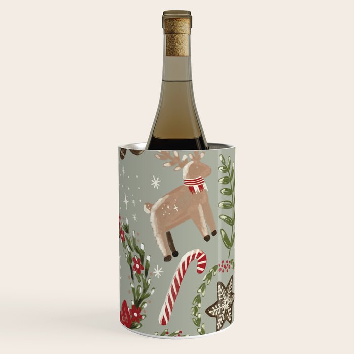 Magical Christmas - Sage Green Wine Chiller Gallery Image 1