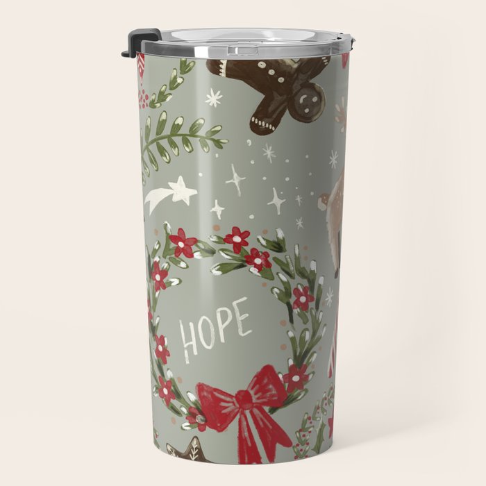 Magical Christmas - Sage Green Travel Mug Gallery Image 3