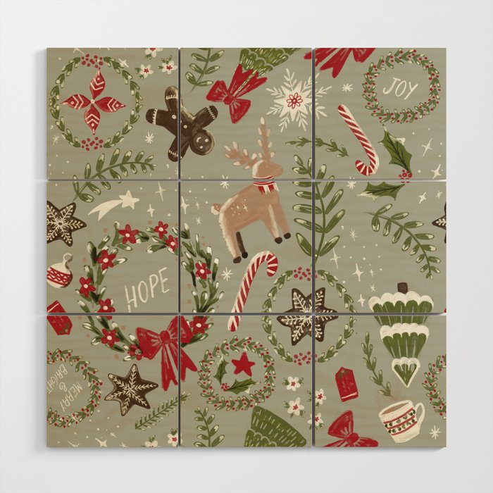 Magical Christmas - Sage Green Wood Wall Art Gallery Image 1