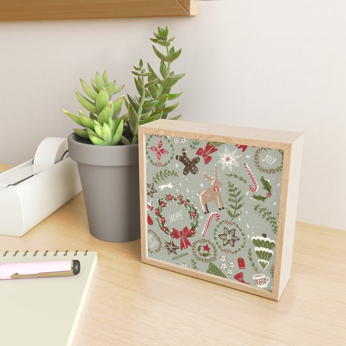 Magical Christmas - Sage Green Mini Art Print Gallery Image 2