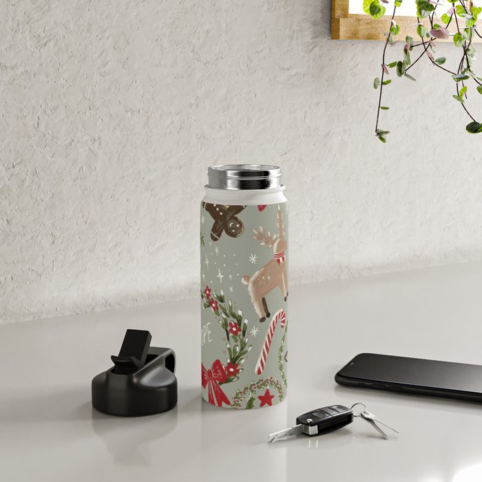 Magical Christmas - Sage Green Water Bottle Gallery Image 4