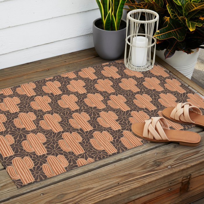 Sonora - terracotta, brown, and taupe Outdoor Rug Gallery Image 2