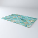 Moroccan Mermaid Fish Scale Pattern, Aqua,Teal Rug Gallery Image 3