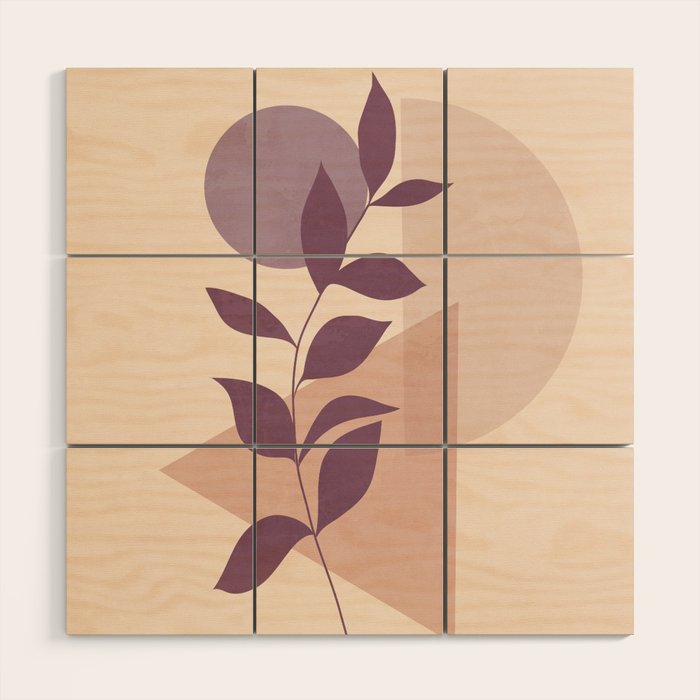 Minimal Abstract Art Plant 12 Wood Wall Art Gallery Image 1