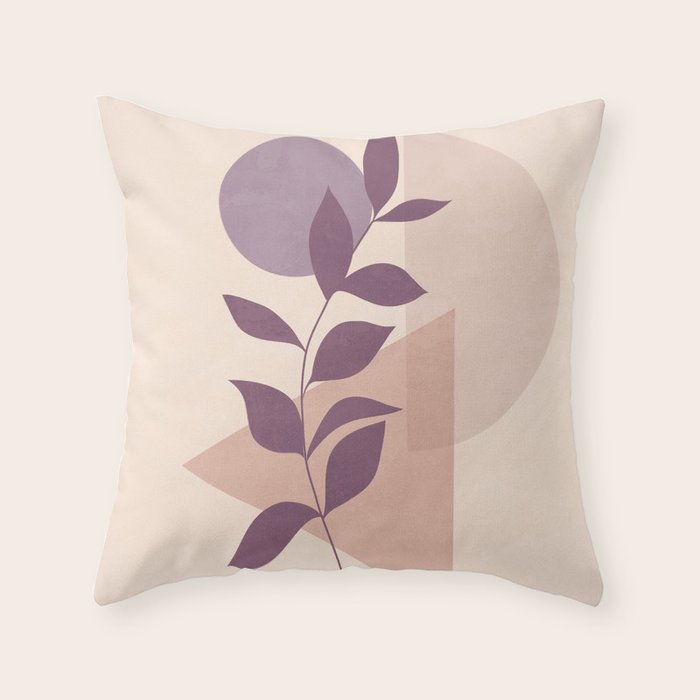 Minimal Abstract Art Plant 12 Throw Pillow Gallery Image 1