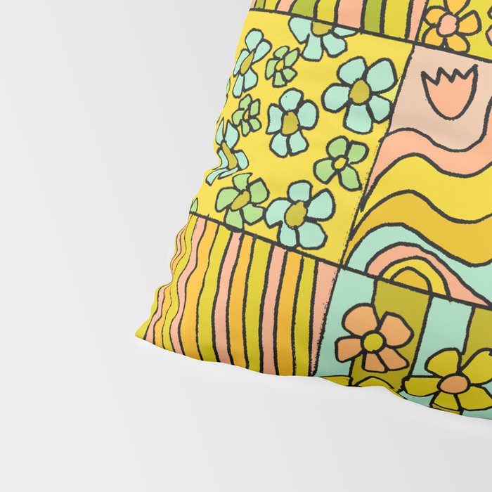 patchwork dreams retro flower quilt dreams of waves Pillow Sham Gallery Image 4