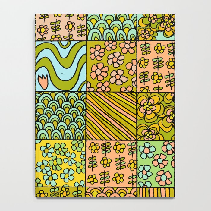 patchwork dreams retro flower quilt dreams of waves Notebook Gallery Image 4