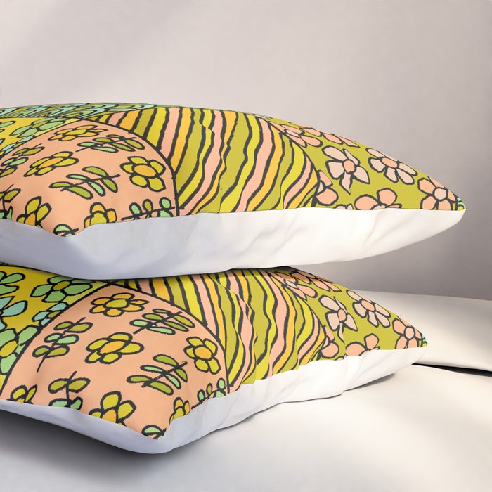 patchwork dreams retro flower quilt dreams of waves Pillow Sham Gallery Image 3