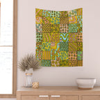 patchwork dreams retro flower quilt dreams of waves Wall Tapestry Gallery Image 2
