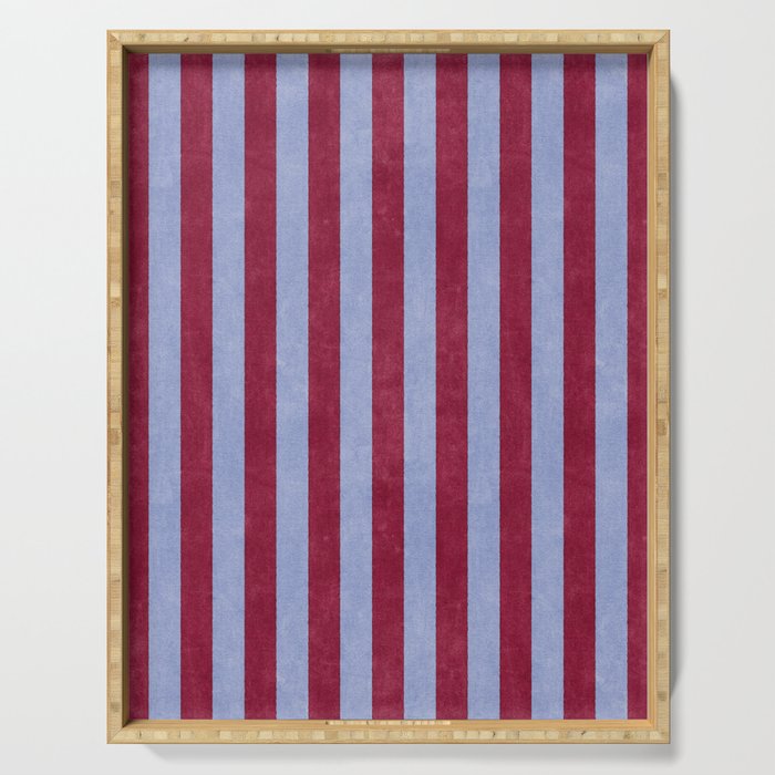 STRIPES - 005 - maroon and blue Serving Tray Gallery Image 1