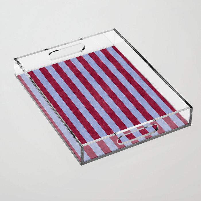 STRIPES - 005 - maroon and blue Acrylic Tray Gallery Image 1