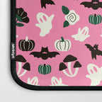 Pink Ghosts, Mushrooms, Bats, and Flowers Pattern Laptop Sleeve Gallery Image 3